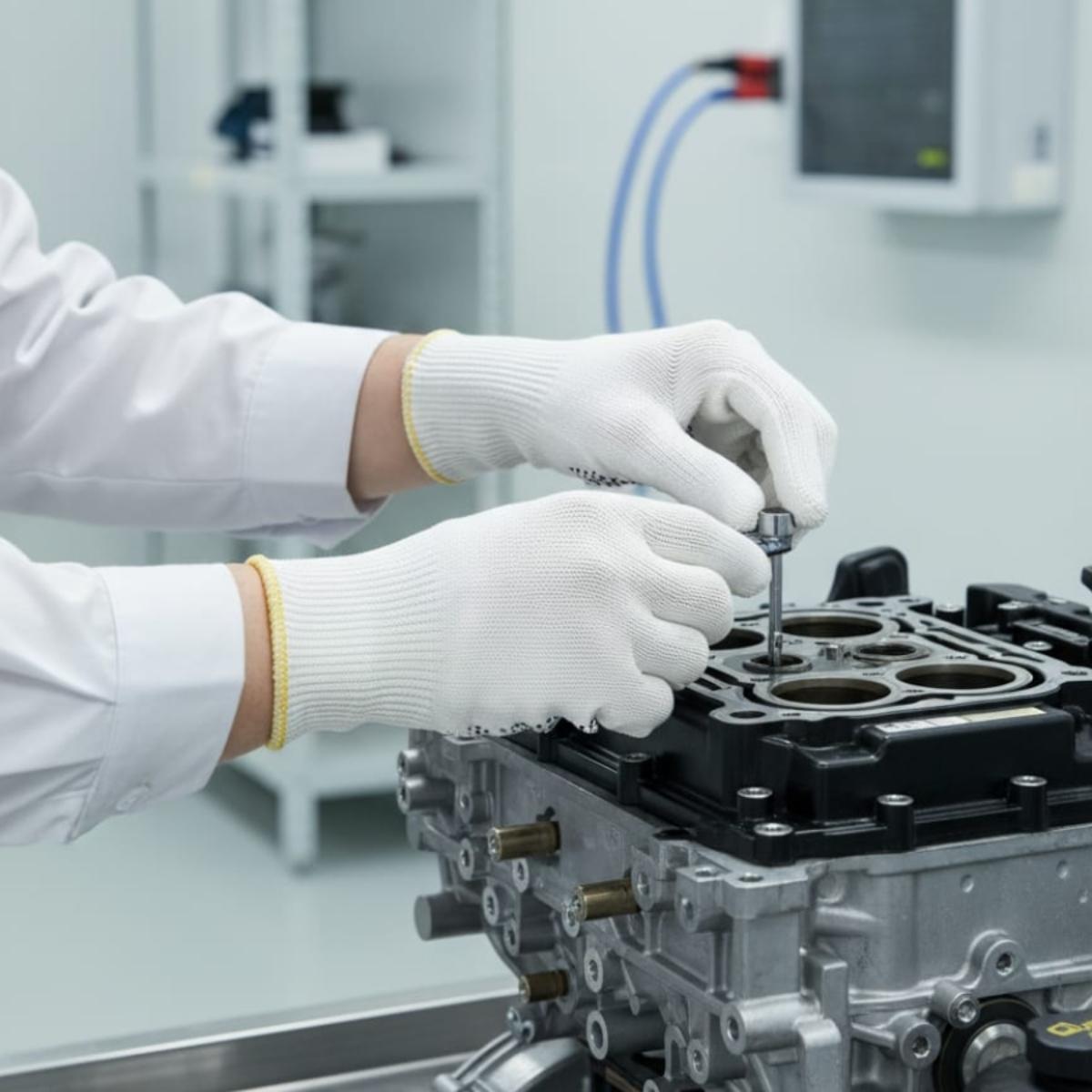 White Polyester 13G Knitted Gloves